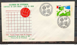 Brazil Envelope PVT FIL 14A 1987 Football Guarani CBC Campinas - FDC