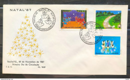 Brazil Envelope PVT FIL 019 1987 Christmas Religion CBC PE - FDC