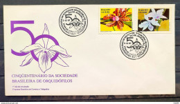 Brazil Envelope FDC 435 1987 Flora Orquidea CBC RJ 01 - FDC