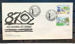 Brazil Envelope FDC 426 1987 Tourism Sao Paulo Salvador Curitiba CBC BSB 3 - FDC