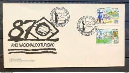 Brazil Envelope FDC 426 1987 Tourism Sao Paulo Salvador Curitiba CBC BSB 2 - FDC