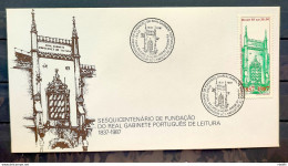 Brazil Envelope FDC 427 1987 Real Portuguese Cabinet Reading Education CBC RJ 1 - FDC