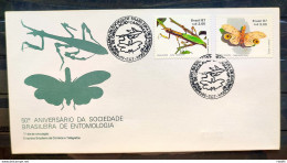 Brazil Envelope FDC 425 1987 Praise God Butterfly Insect CBC SP 2 - FDC