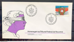 Brazil Envelope FDC 422 1987 Federal Court Of Appeals JUSTICA CBC BSB 1 - FDC