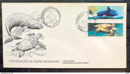 Brazil Envelope FDC 421 1987 CBC SC 1 Turtle Whale Fauna - FDC