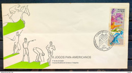 Brazil Envelope FDC 420 1987 Pan American Games Horse Fencing Shoot Natacao CBC RJ 1 - FDC