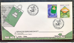 Brazil Envelope FDC 418 1987 FAB SERVICE POSTAL PASTAL CHART COMMUNICATION CBC BSB 2 - FDC