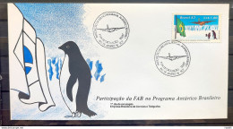 Brazil Envelope FDC 417 1987 FAB ANTARTICA ANTARTIDA FLAG AVAO PINGUIM CBC RJ 3 - FDC