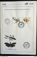 Brochure Brazil Edital 1987 11 Entomology With Stamp Overlaid CBC And CPD SP Campinas - Storia Postale