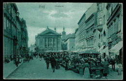 Ref 1644 - 1906 Prague Praha Postcard - Obstmarkt Czechoslovakia Czech Rep To Lydney UK - Cartas & Documentos