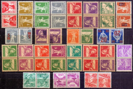 SCHWEIZ - BIG  BIG  LOT  KEHRDRUCKE (K9, K12, K22z +++) - **MNH - VF - Tête-bêche