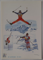 SKI ACROBATIQUE - LES ARCS - Skieur / Montagne - Jeux Olympiques - CP Reproduisant Aquarelle Christian Burdet - Wintersport