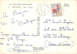 MO-24-399 :  OBLITERATION HEXAGONALE SUR CARTE POSTALE. PLOUEGAT-MOYSAN. NORD-FINISTERE. 17 JUILLET 1965 - 1961-....