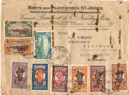 MARTINIQUE AFFRANCHISSEMENT COMBINE SUR LETTRE COMMERCIALE OBLITERE SAINT PIERRE POUR L'ALLEMAGNE - Storia Postale