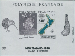 French Polynesia 1990 SG594 New Zealand Man And Map MS MNH - Otros & Sin Clasificación