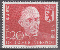 Berlin 1957 Mi. 181 Postfrisch MNH 20 Pfennig Otto Suhr Bürgermeister   (70567 - Andere & Zonder Classificatie