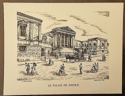 MONTPELLIER " Le Palais De Justice " Gravure  17,5 X 12,5cm. Etat Parfait - Estampas & Grabados