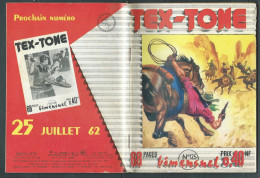 Tex-Tone  N° 125 - Bimensuel  "la Rançon  " - D.L.  19 Juillet 1962 - Tex0705 - Petit Format