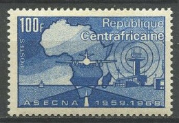 CENTRAFRICAINE 1970 N° 121 ** Neuf MNH Superbe C 2 € 10e Anniversaire De L' A.S.E.C.N.A. Carte Avion Plane Aéroport - Centraal-Afrikaanse Republiek