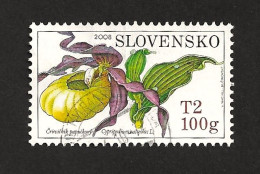 Slovakia Slowakei 2008 Gest. ⊙ Mi 590 Sc 551 Yv 514 Orchid. Cypripedium Calceolus. - Usati