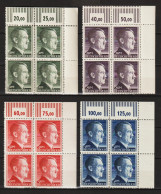 Adolf Hitler  MiNr. 799-802 A ** Bogenecken - Unused Stamps