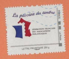 France LETTRE PRIORITAIRE  LA PASSION DU TIMBRE   250 Grs  Phil@poste - Gebruikt