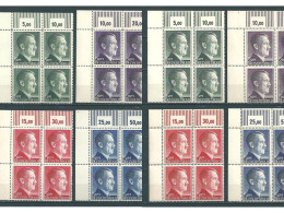 Adolf Hitler MiNr. 799-802 A+B ** Oberrand Bogenecken - Unused Stamps