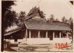 Photo Originale LAOS 1904 Pagode WAT MAY Temple Bouddhiste à Luang Prabang - Asie