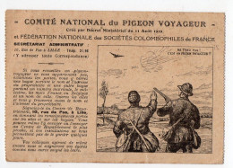 (colombophilie) Accusé Réception Du Signalement D'un Pigeon Aout 1927     (PPP47264 /C) - Birds