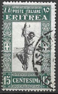 ERITREA - 1930 - TELEGRAFISTA - CENT. 15 - USATO (YVERT 147 - MICHEL 156 - SS 158) - Erythrée