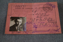 Ancien Permis De Conduire Français,1937,original Pour Collection - Documents Historiques