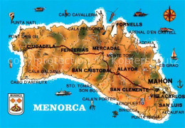 73791257 Menorca Islas Baleares ES Landkarte Insel  - Sonstige & Ohne Zuordnung