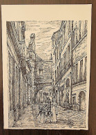 MONTPELLIER " Rue Jacques Coeur Au XVIII Eme " Gravure 18,5 X 28 Cm. - Estampas & Grabados