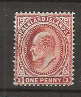 1904 MH Falkland Islands Mi 18Xb Kupferrot SG 48 Dull Coppery Red - Falklandinseln