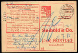 GERMANY(1956) Bee. Honey. Postpaid (by Recipient) Order Card For Various Honey Products Of Seibold & Co. - Postales Ilustrados - Usados