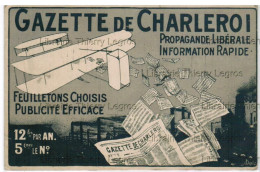 CPA Publicitaire La Gazette De Charleroi   Presse Quotidien Journal Press Pub Illustrateur WDoll - Charleroi