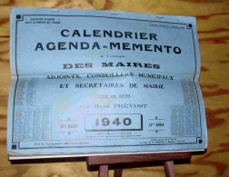 PREVOST Rene - CALENDRIER AGENDA-MEMENTO A L'USAGE DES MAIRES, ADJOINTS, CONSEILLERS - 1901-1940