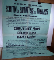 FOUCHOU Docteur - LESPARRE - AFFICHE ELECTORALE - SCRUTIN DE BALLOTAGE DU 10 MAI 1925 - 1901-1940