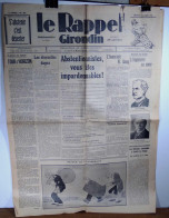 COLLECTIF  - LE RAPPEL GIRONDIN - HEBDOMADAIRE -  DIMANCHE 25 OCTOBRE 1931 - 1ERE - 1901-1940