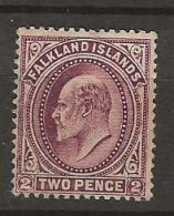 1904 MNG Falkland Islands Mi 19a SG 51 Reddish Purple - Falklandinseln