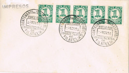 54933. Carta Impresos BARCELONA 1950. Centenario Sello Español. Tira 5 Sellos 1 C. - Briefe U. Dokumente