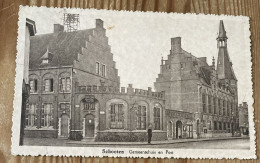 SCHOTEN GEMEENTEHUIS EN POST  VERZONDEN 1933Uitgave ELSERMANS - Schoten