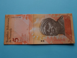 5 - Cinco Bolivares > 20 De Marzo De 2007 > Republica Bolivariana De Venezuela ( For Grade, Please See Photo ) ! - Venezuela