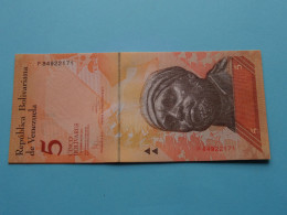 5 - Cinco Bolivares > 3 De Febrero De 2011 > Republica Bolivariana De Venezuela ( For Grade, Please See Photo ) ! - Venezuela