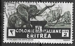 ERITREA - 1933 - ELEFANTE - LIRE 2,00 - USATO  (YVERT 202 - MICHEL 211 - SS 210) - Erythrée