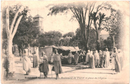 CPA Carte Postale Algérie   Theniet El Had Boulevard  De Tiaret Et Place De L'église 1908 VM80117ok - Sonstige & Ohne Zuordnung