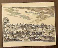 MONTPELLIER Reproduction Gravure Sur Cuivre 21 X 25 Cm. Vue Générale Au 17eme - Prenten & Gravure