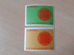 TIMBRES   SAINT-MARIN    ANNÉE  1970      N  762  /  763   COTE  1,50  EUROS   NEUFS   LUXE** - Ongebruikt