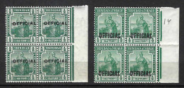 TRINITE & TOBAGO Service 1910-18: Blocs De 4 BDF Des Y&T 8,14 Neufs** - Trinidad En Tobago (...-1961)