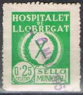 Sello Viñeta Fiscal Municipal HOSPITALET De LLOBREGAT (Barcelona) 25 Cts º - Revenue Stamps